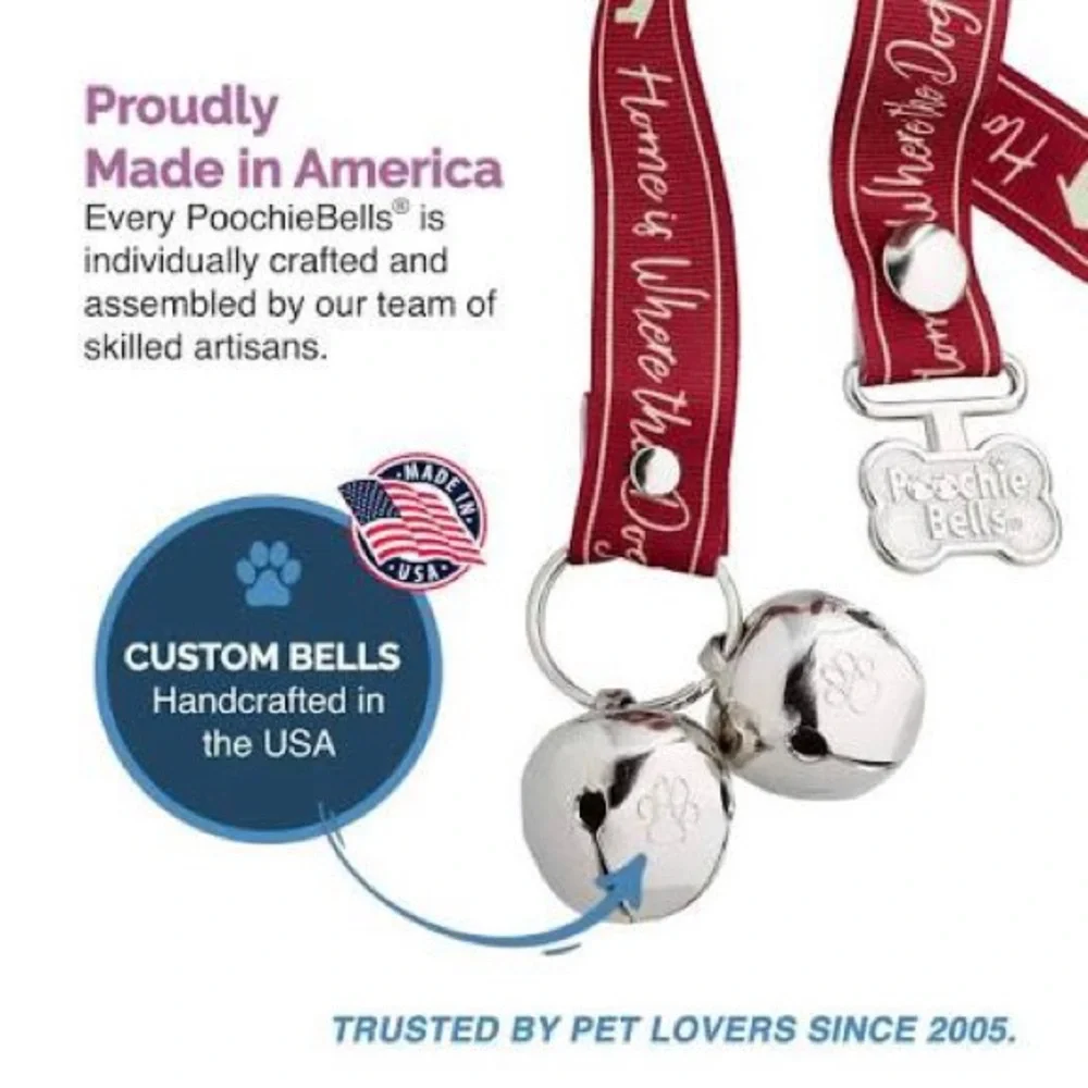 Dog Doorbell, Dog Potty Training Bells,POOCHIE BELLS USA Dog Trainer Recommended
